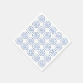 抽象芸術ブルーブラッシュストロークサークルコースト スタンダードカクテルナプキン (角)