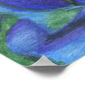 抽象芸術ブループリント ポスター (角)