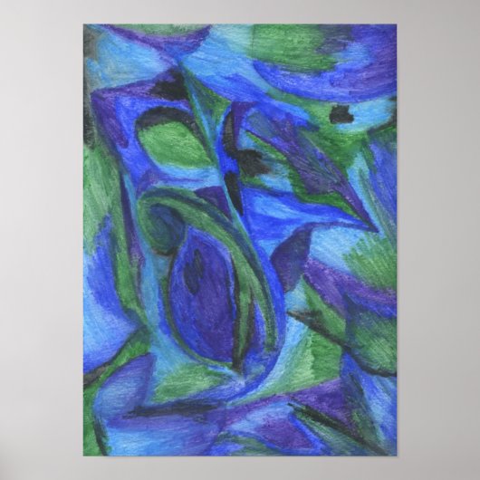 抽象芸術ブループリント ポスター (正面)