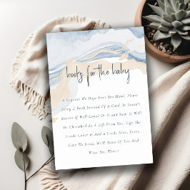 抽象芸術ブルーベージュコースタルブックス赤ちゃんシャワー エンクロージャーカード