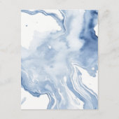 抽象芸術ブルーベージュコーストビーチ結婚式詳細 エンクロージャーカード (裏面)