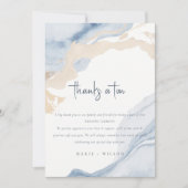 抽象芸術ブルーベージュシーウェーブスサンドビーチ結婚式 サンキューカード (正面)