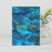 抽象芸術ブルーペイントブラシストロークサンキューカード サンキューカード (スタンド正面)