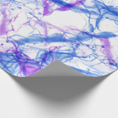 抽象芸術ブルーホワイトアルコールインクアート ラッピングペーパー (角)