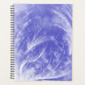 抽象芸術ブルーホワイトタンポポとホタル プランナー手帳 (正面)
