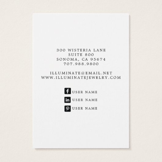 抽象芸術ブルーマウンテンズイヤリングディスプレイカード (裏面)