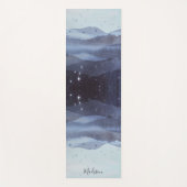 抽象芸術ブルーマウンテンズスターパーソナライズされた ヨガマット (正面)