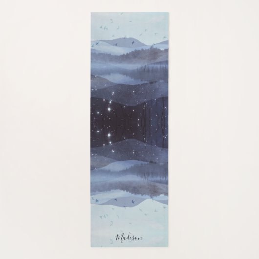 抽象芸術ブルーマウンテンズスターパーソナライズされた ヨガマット (裏面)