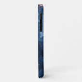 抽象芸術ブルーマーブルアートと金ゴールドグリッターアクセント Case-Mate iPhoneケース (裏面/左)