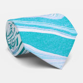 抽象芸術ブルーマーブルストーンプリントネックタイ ネクタイ (ロール)