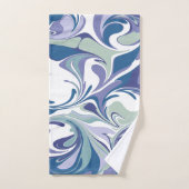抽象芸術ブルーマーブル渦スタイリッシュパーソナライズされた バスタオルセット (ハンドタオル)