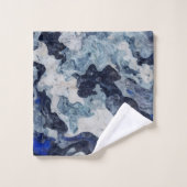 抽象芸術ブルーマーブル バスタオルセット (ウォッシュタオル)