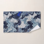抽象芸術ブルーマーブル バスタオルセット (ハンドタオル)