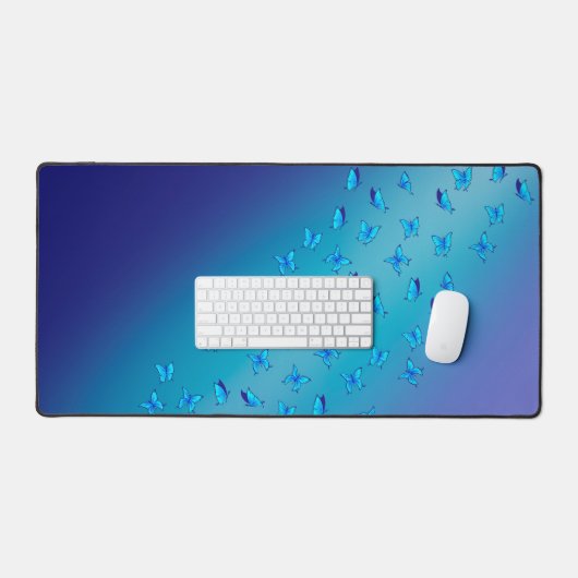 抽象芸術ブルームーンビームと蝶 デスクマット (キーボード&マウス)
