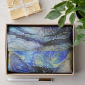 抽象芸術ブルーモザイクキャットデクページティッシュペーパー 薄葉紙 (ギフト)