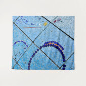 抽象芸術ブルーモザイクタペストリー タペストリー (正面(横))