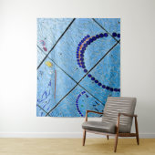抽象芸術ブルーモザイクタペストリー タペストリー (インサイチュ)