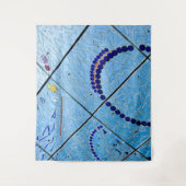 抽象芸術ブルーモザイクタペストリー タペストリー (正面)