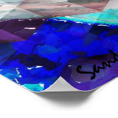 抽象芸術ブルーモダンアートプリント ポスター (角)