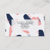 抽象芸術ブルーモダンパステルピンク幾何学pa 名刺 (裏面)