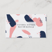 抽象芸術ブルーモダンパステルピンク幾何学pa 名刺 (正面)