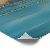 抽象芸術ブルーモダンブ絵画ロン ポスター (角)