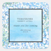 抽象芸術ブルーモダン《キリスト教》洗礼式や命名式ありがとう スクエアシール (正面)