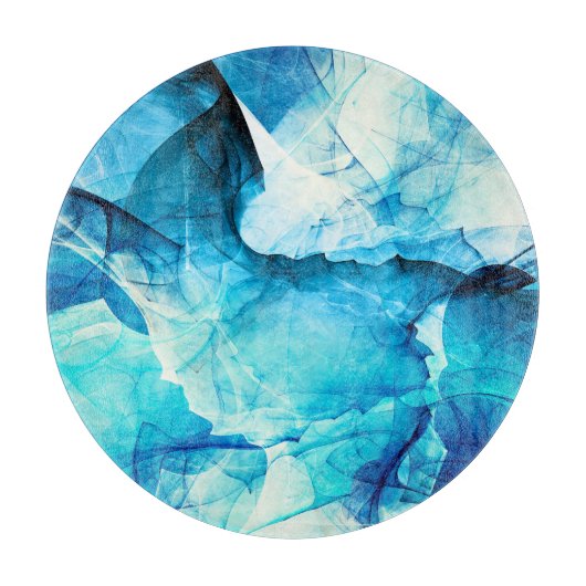 抽象芸術ブルーモーション：フラクタル合成。 カッティングボード (正面)