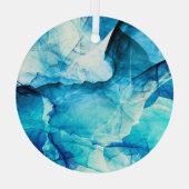 抽象芸術ブルーモーション：フラクタル合成。 ガラスオーナメント (裏面)