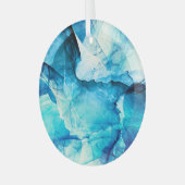 抽象芸術ブルーモーション：フラクタル合成。 ガラスオーナメント (正面左)