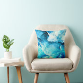 抽象芸術ブルーモーション：フラクタル合成。 クッション (椅子)