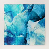 抽象芸術ブルーモーション：フラクタル合成。 ジグソーパズル (横)