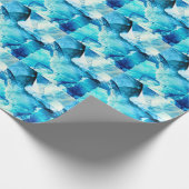 抽象芸術ブルーモーション：フラクタル合成。 ラッピングペーパー (角)