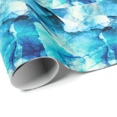 抽象芸術ブルーモーション：フラクタル合成。 ラッピングペーパー (ロールコーナー)