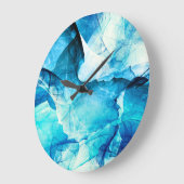 抽象芸術ブルーモーション：フラクタル合成。 ラージ壁時計 (傾斜)