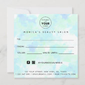 抽象芸術ブルーユニコーン絞り染め美しいサロンロゴ (裏面)