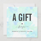 抽象芸術ブルーユニコーン絞り染め美しいサロンロゴ (正面)