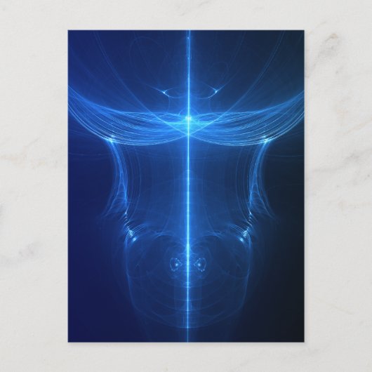 抽象芸術ブルーライトウェーブ ポストカード (正面)