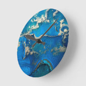 抽象芸術ブルーラウンドクロック ラウンド壁時計 (傾斜)