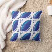 抽象芸術ブルーリーフ クッション (ブランケット)