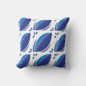 抽象芸術ブルーリーフ クッション (正面)