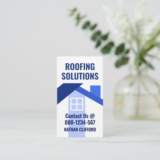 抽象芸術ブルールーフトップ建物 名刺 (スタンド正面)