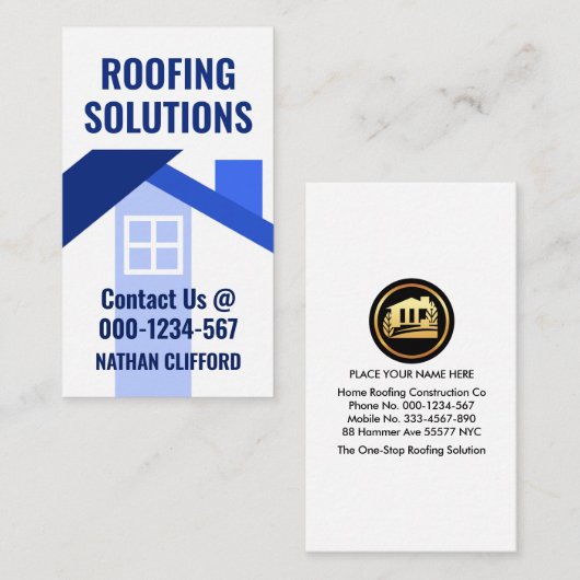 抽象芸術ブルールーフトップ建物 名刺 (正面/裏面)