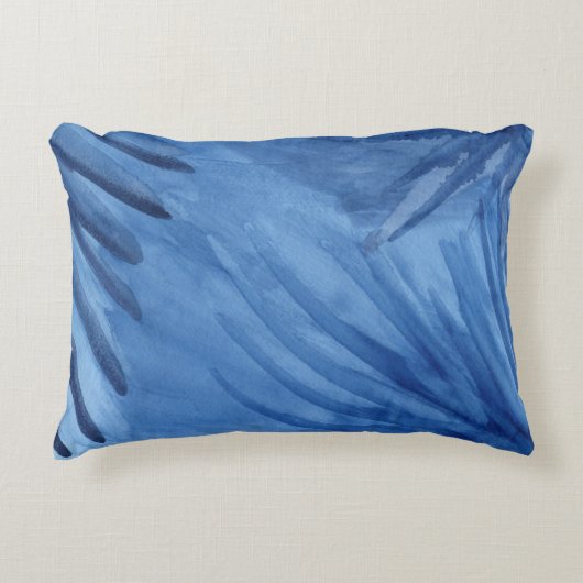 抽象芸術ブルーレイズ水の色絵画の変化 アクセントクッション (正面)