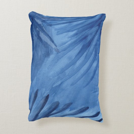 抽象芸術ブルーレイズ水の色絵画の変化 アクセントクッション (裏面(縦))