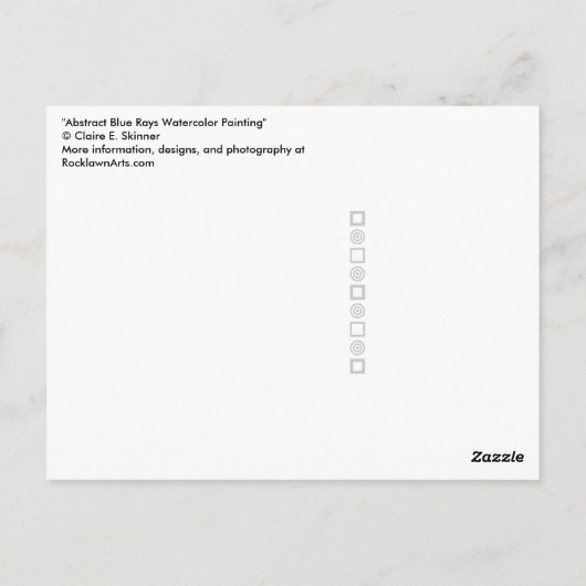 抽象芸術ブルーレイズ水絵画色のはがき ポストカード (裏面)