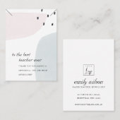 抽象芸術ブルー先生ギフトネックレス表示カード プレイスカード (正面/裏面)