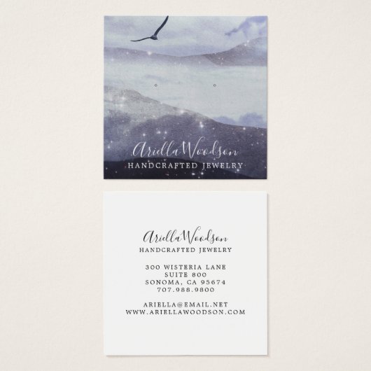 抽象芸術ブルー図形ジュエリーデザイナ表示カード (正面&裏面)