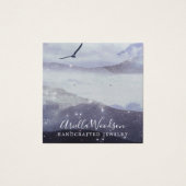 抽象芸術ブルー図形ジュエリーデザイナ表示カード (正面)