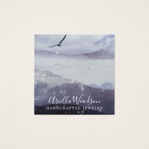 抽象芸術ブルー図形ジュエリーデザイナ表示カード